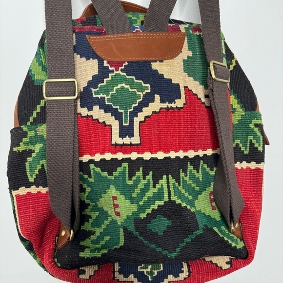 Res Ipsa Moroccan embroidered multicolor Kilim backpack - Picture 8 of 10